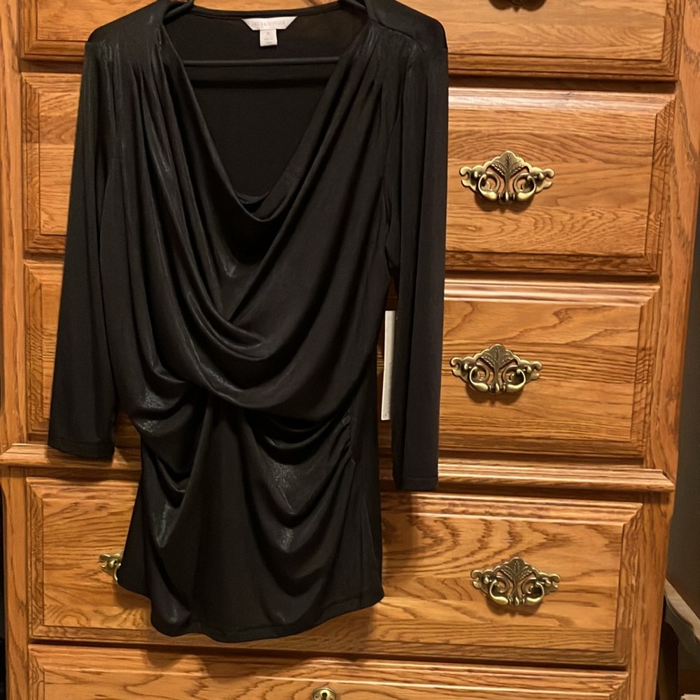 Black Draped Top by Laura Ashley